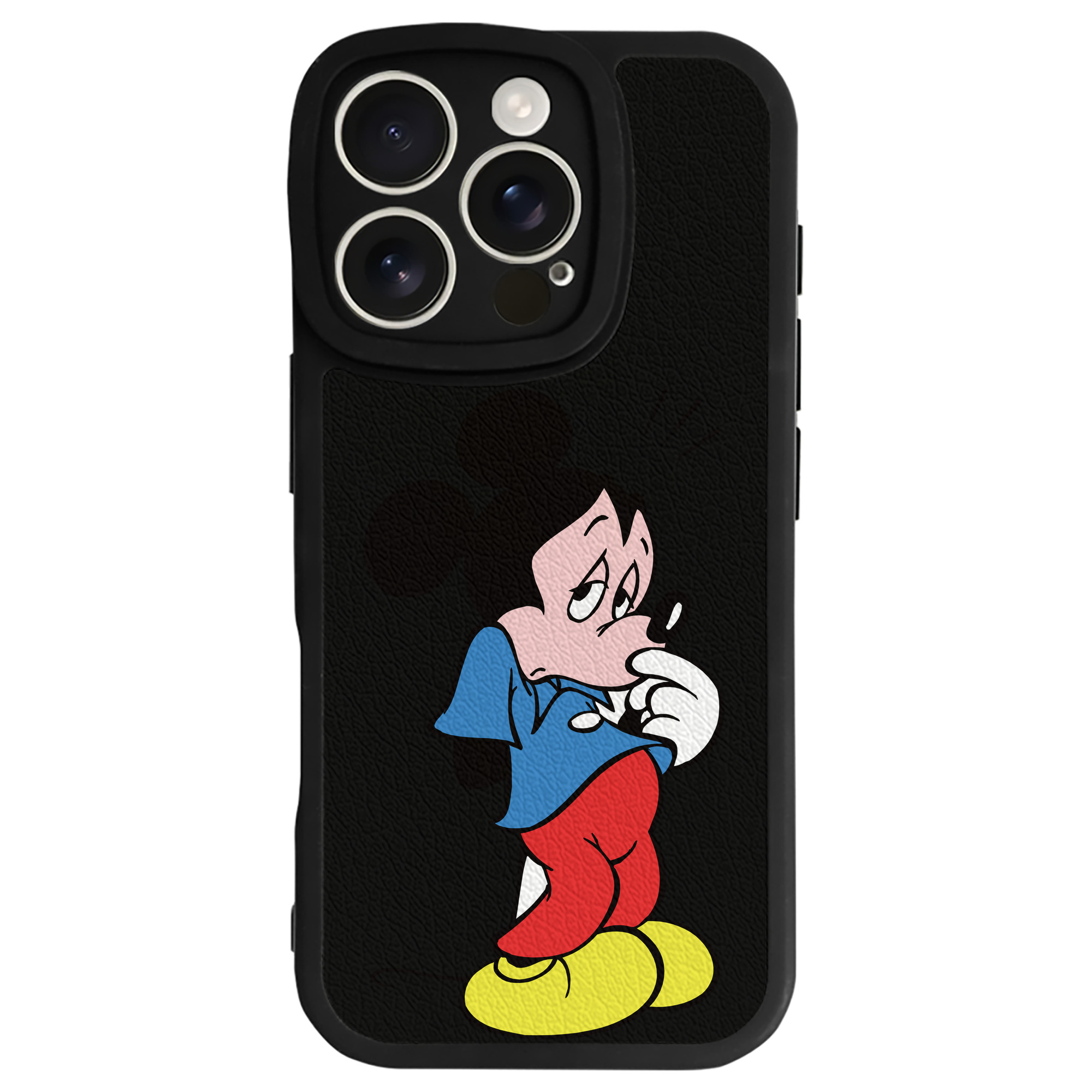 （画像用） ミッキーマウス Mickey Mouse 【iPhone 16シリーズ対応】シリコンスマホケース（レザー調） 材質：シリコン